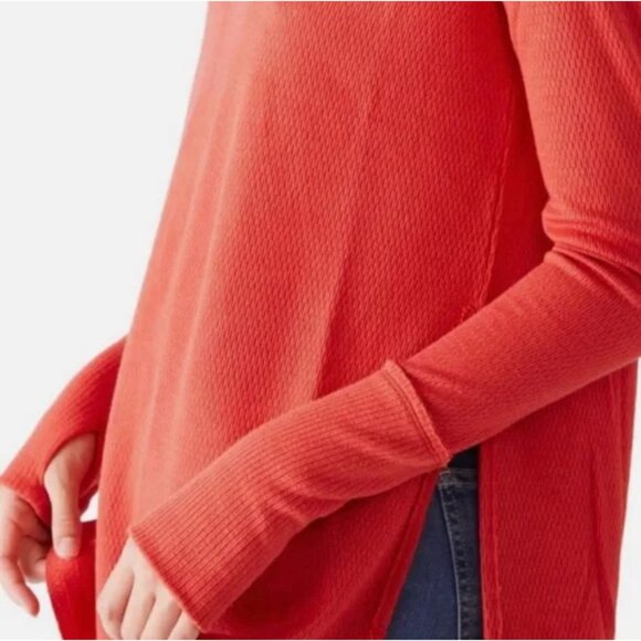Free People Snowy Thermal Long Sleeve Tunic in Heatwave Red Women’s Size Extra S - Picture 2 of 7